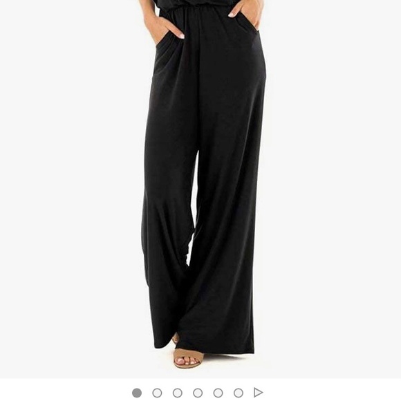 Womens spaghetti strap loose fitting wide leg jumper. - Picture 4 of 5